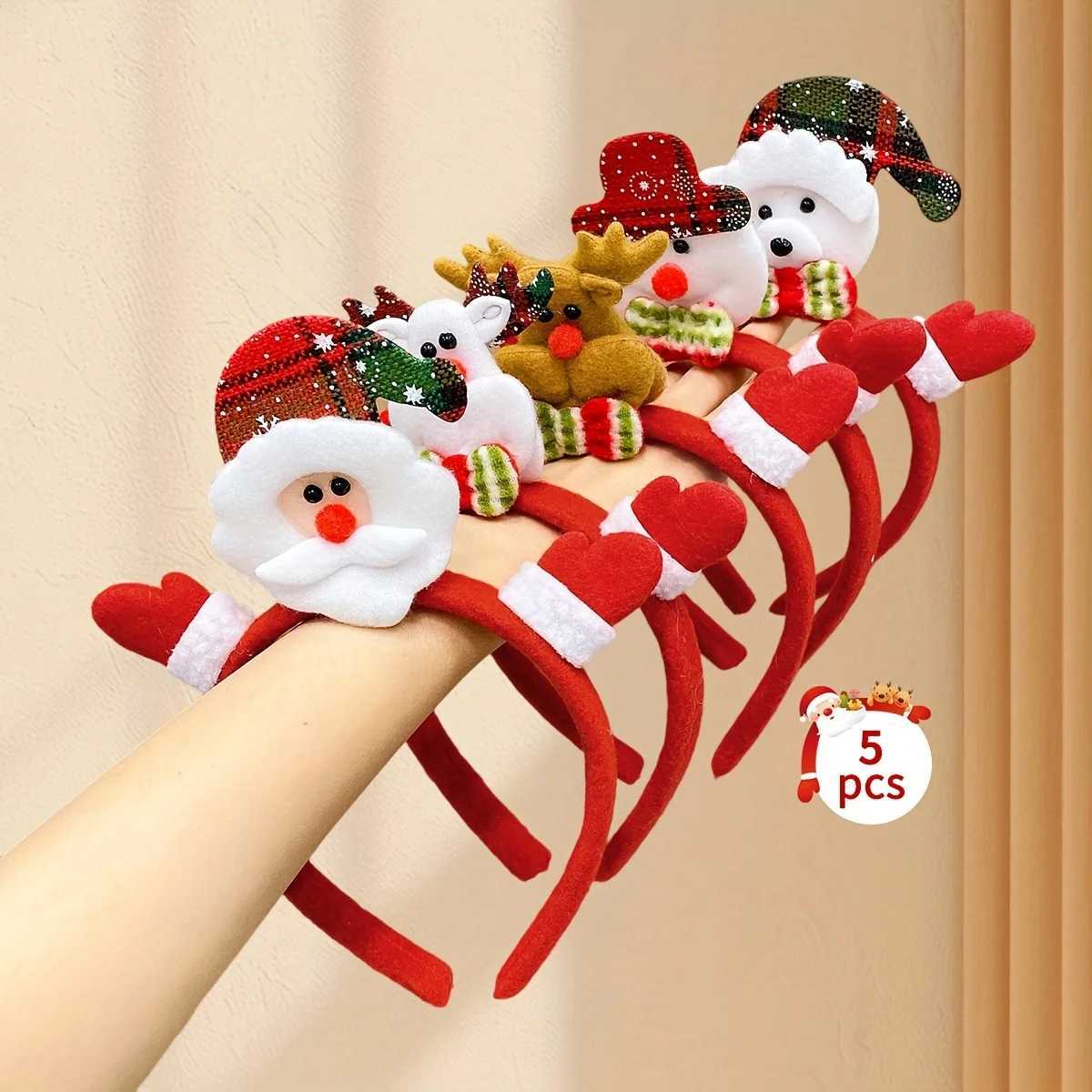 5pcs Snowman Elk Santa Claus Headbands for Christmas Headbands Xmas Headband Christmas Hairpin for Party Favors SuppliesM251127-image-1086322243
