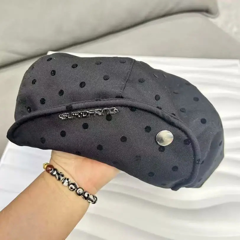 womens Polka hat dotcloud octagonal beret big head circumference shows ce small painter hat a variety of ways to wear 251126 M260804