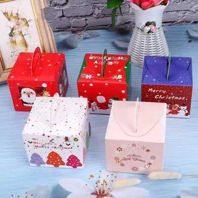 20pcs Square Merry Christmas Paper Packaging Box Santa Claus Favor Gift Box Happy New Year Chocolate Candy Box Party Supplies C251127-image-1086356199