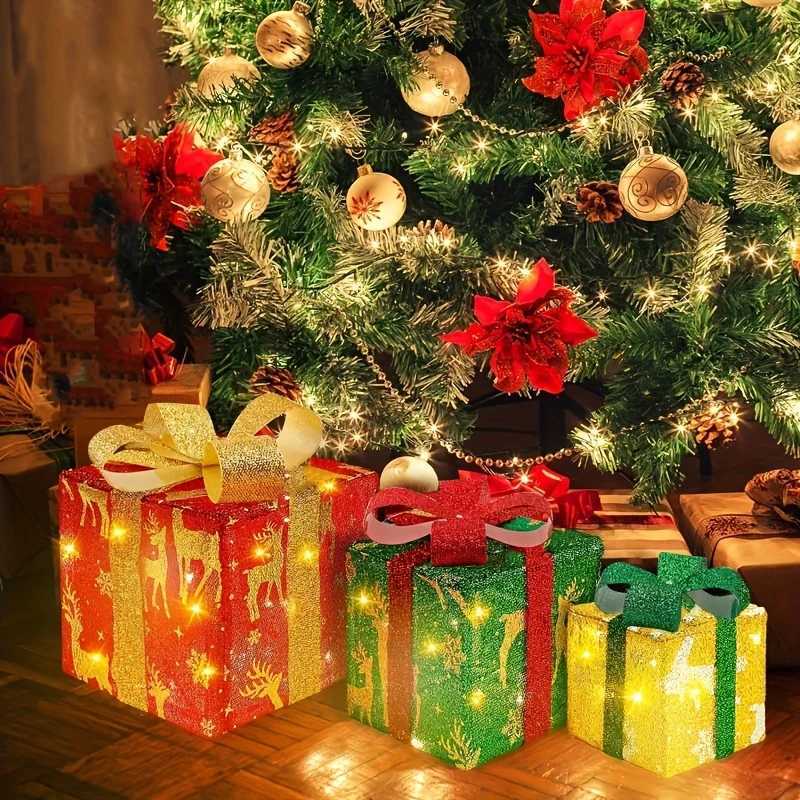 3PCS Christmas Lighted Gift Boxes LED Lighted Gift Boxes for Christmas Decor Outdoor Indoor Light Up Gifts Box C251127-image-1086356341