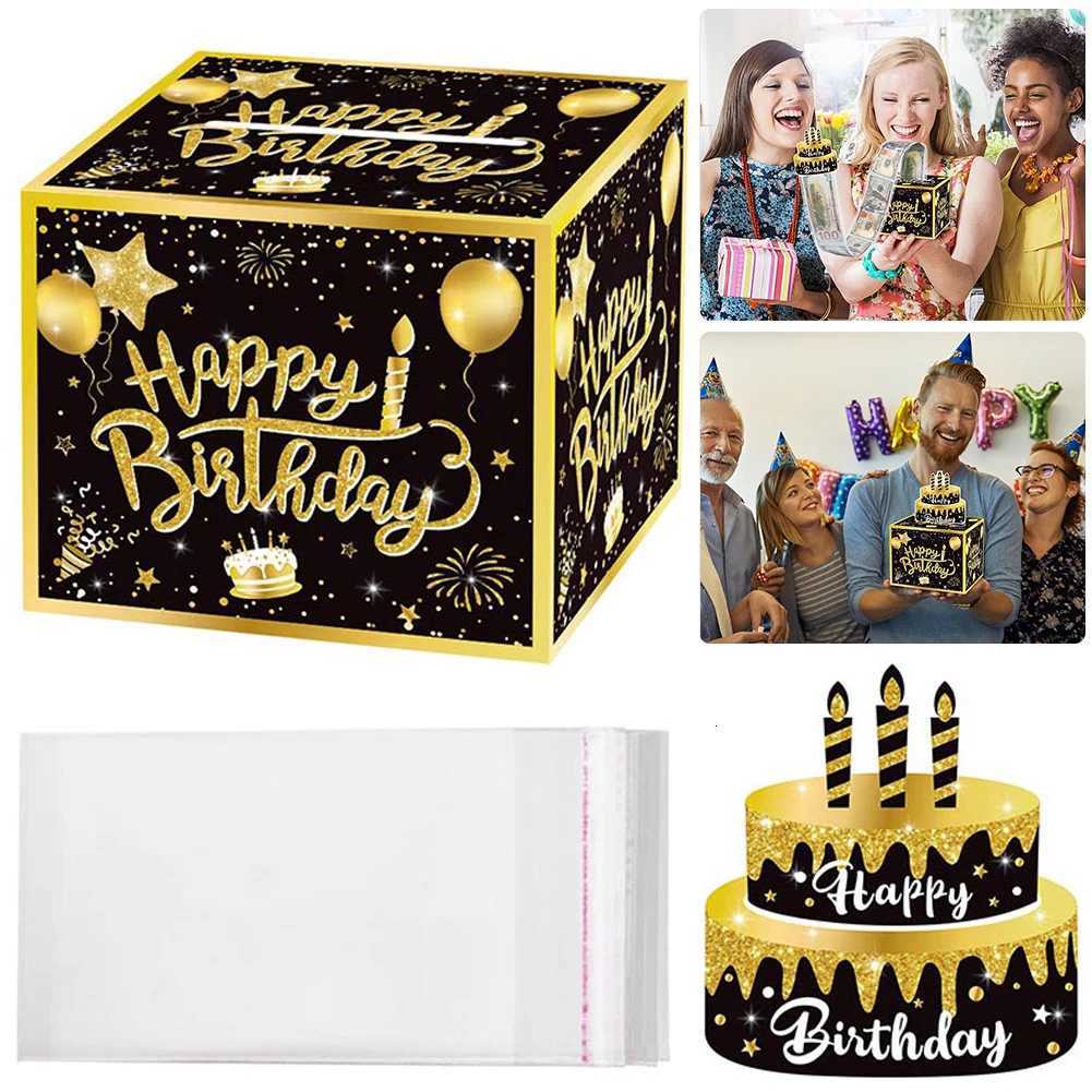 Square Money Gift Boxes with Cake Card Money Roll Pl Out Surprise Box Birthday Gifts for Men Wen H251127-image-1086327002