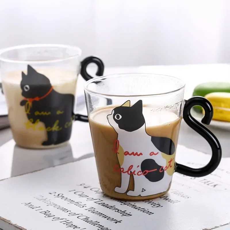 3D Cat Tail Coffee Mug 250ml High Borosilicate Heat-resistant Water Cup Household Breakfast Milk Gift Cup for Cat Enthusiasts C251127-image-1086352400