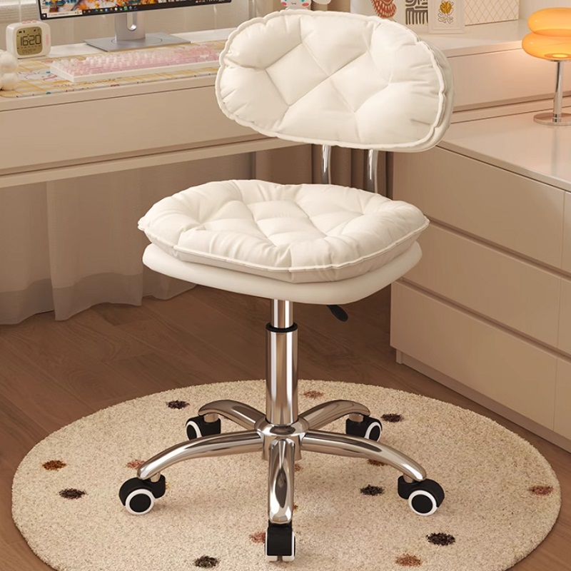 Home computer chair with padded backrest Swivel desk chair Student dormitory stool Adjustable height Rotating office chair-image-1086278067