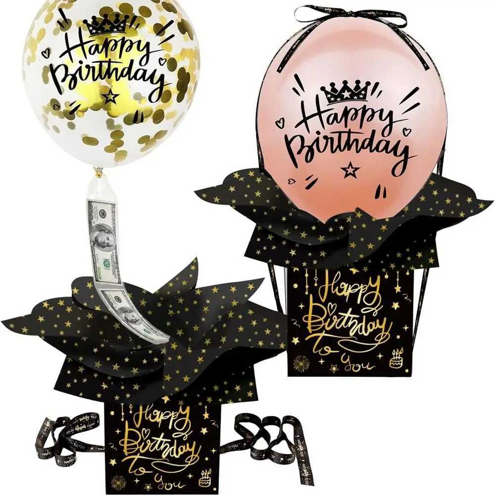 Cash Gift Pl Money Gift Boxes Balloon Money Box for Cash with Pl Out Happy Birthday Day Card for Friend Lover Parents H251127-image-1086326829