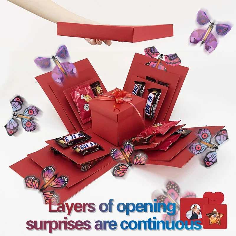 Butterfly Explosion Box Gift DIY Snacks Gift Box Mystery Surprise Explosion Box Valentines Day Gift Photo Album Box for Birthday C251127-image-1086357413