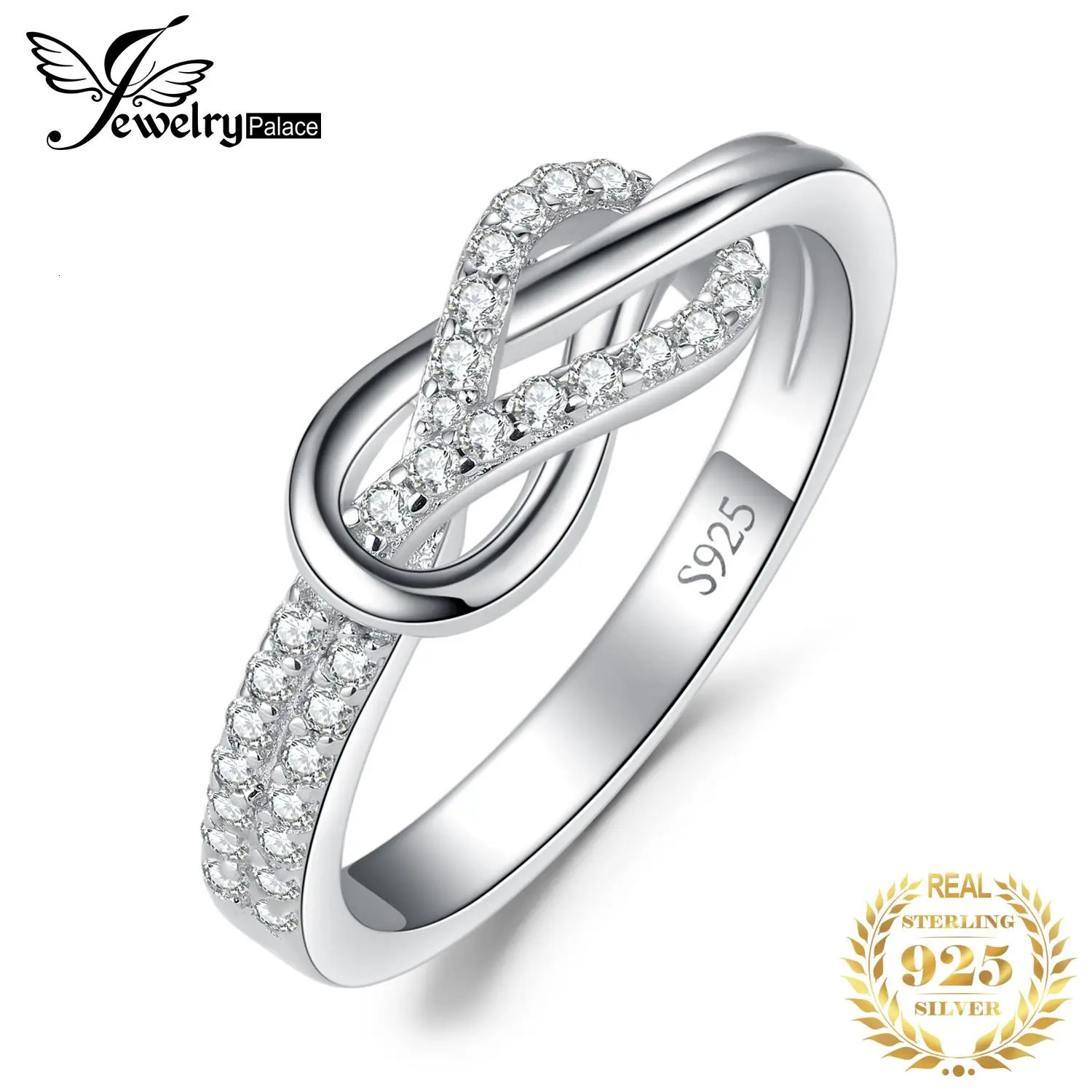 Jewelry Arrival Infinity Love Knot Gemstone 925 Sterling Silver Statement Ring for Woman Fashion Classic Fine 251126