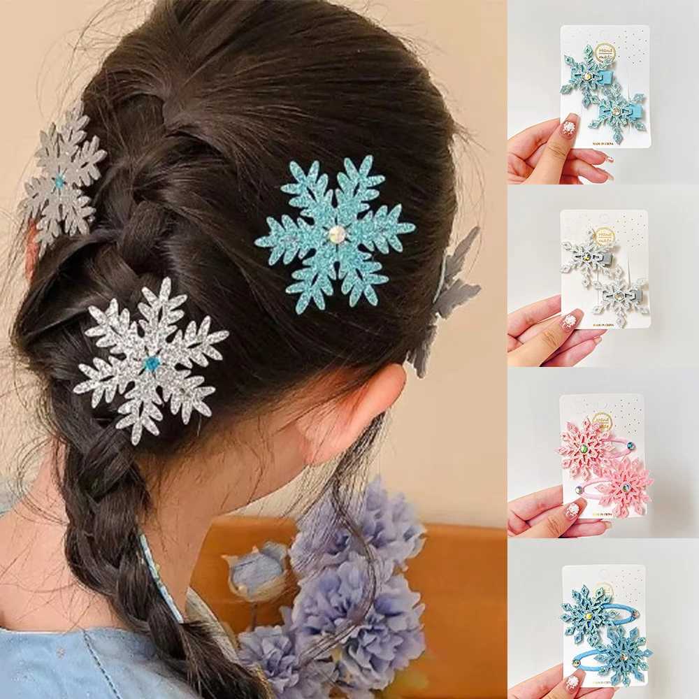 2pcs Winter New Princess Snowflake Hair Clip for Women Girls Lovely Cartoon Cosplay Hairpins Hair Accessories Christmas GiftsM251127-image-1086323492