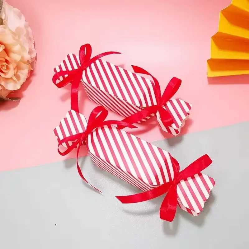 European Red Stripe Wedding Partner Gift Lipstick Packing Candy Box Bag Craft Paper Wedding Favor Gift Boxes 50pc/lot C251127-image-1086356435