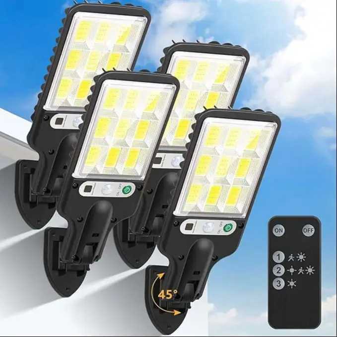 Applique murale LED extérieure solaire 4 pièces avec induction étanche du corps humain pour jardin terrasse garage cour et éclairage publicM25112