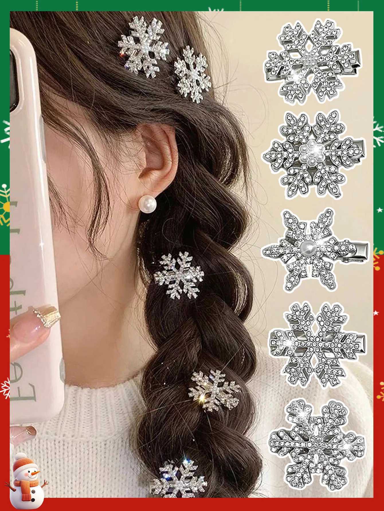5pcs Fashionable Ladies Hair Clips Snowflake Versatile Stylish Hair Accessories Suitable for Daily Use Gift RecommendationM251127-image-1086321827