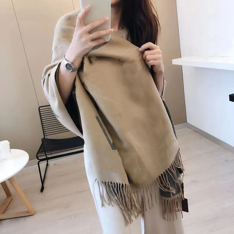 designer New Luxury Scarf Cashmere Thick Shawl Women Long Winter Wram Pashmina Wraps Hijab with Tassel Bufanda Foulard 2024 High quality gifts-image-944307373