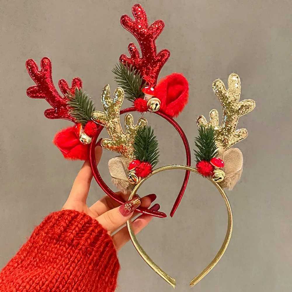 Christmas Glitter Deer Antlers Headband Party Dress Up Headwear Cute Cartoon Bell Reindeer Headband Gift for FriendsM251127-image-1086322359