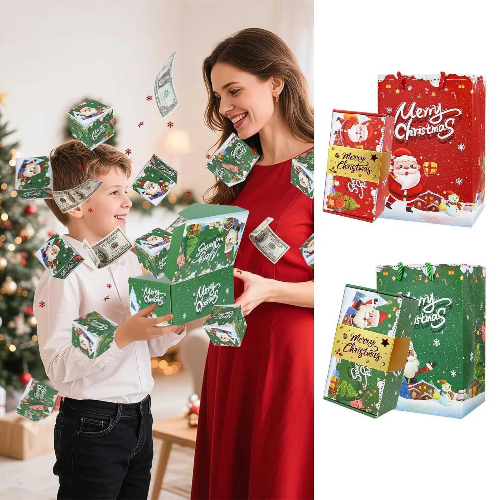 Boîtes de Noël pliantes, caisses rebondissantes, conteneur de support rebondissant pour proposition d'adolescent, filles, enfants, garçons, saint
