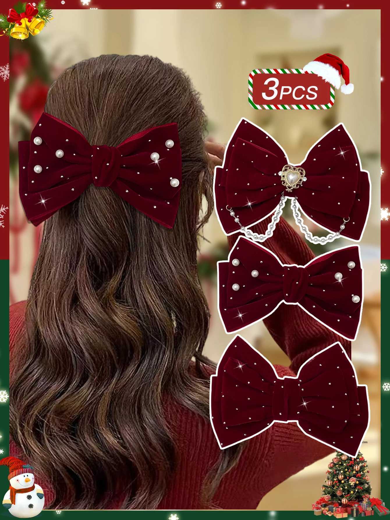 3pcs Elegant Cute Christmas Hair Accessories Hairpins for Ladies Womens Hair Decorations Christmas GiftM251127-image-1086323723