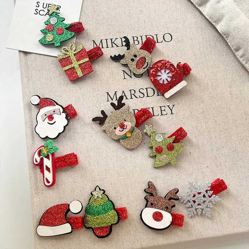 Cute Christmas New Year Hairpins Set Children Girls Gift Bangs Hair Clips Pins Accessories Hairclip Headwear Headdress OrnamentM251127-image-1086322787