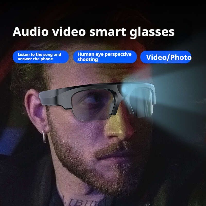 New Anti-Blue Light Audio Wireless DV Sports Camera Running Cycling Music Listening Smart Bluetooth Glasses Earphones designer sunglasses-image-1101361341