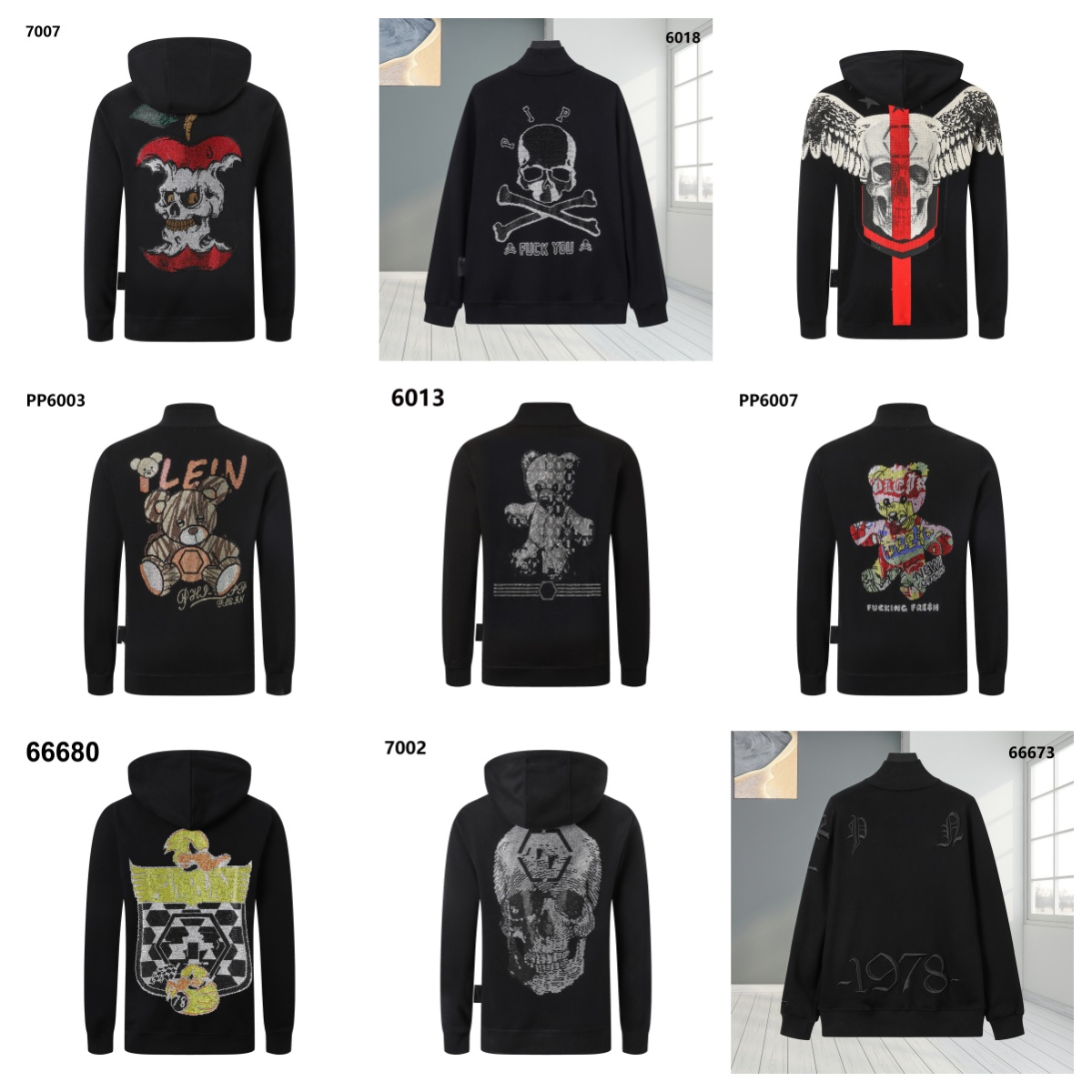 2026pp Designer Sweat à capuche zippé pour hommes Marque de mode de luxe pour femmes Automne / Hiver Veste zippée Personnalité unique Glitter Sty