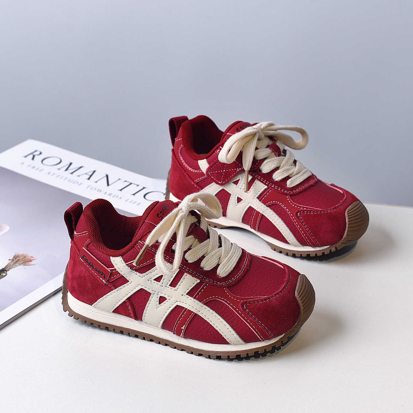 Leather children's Agan shoes 2025 new autumn-winter boys' fleece casual sports shoes girls' anti-slip running shoes K251127 Z260918