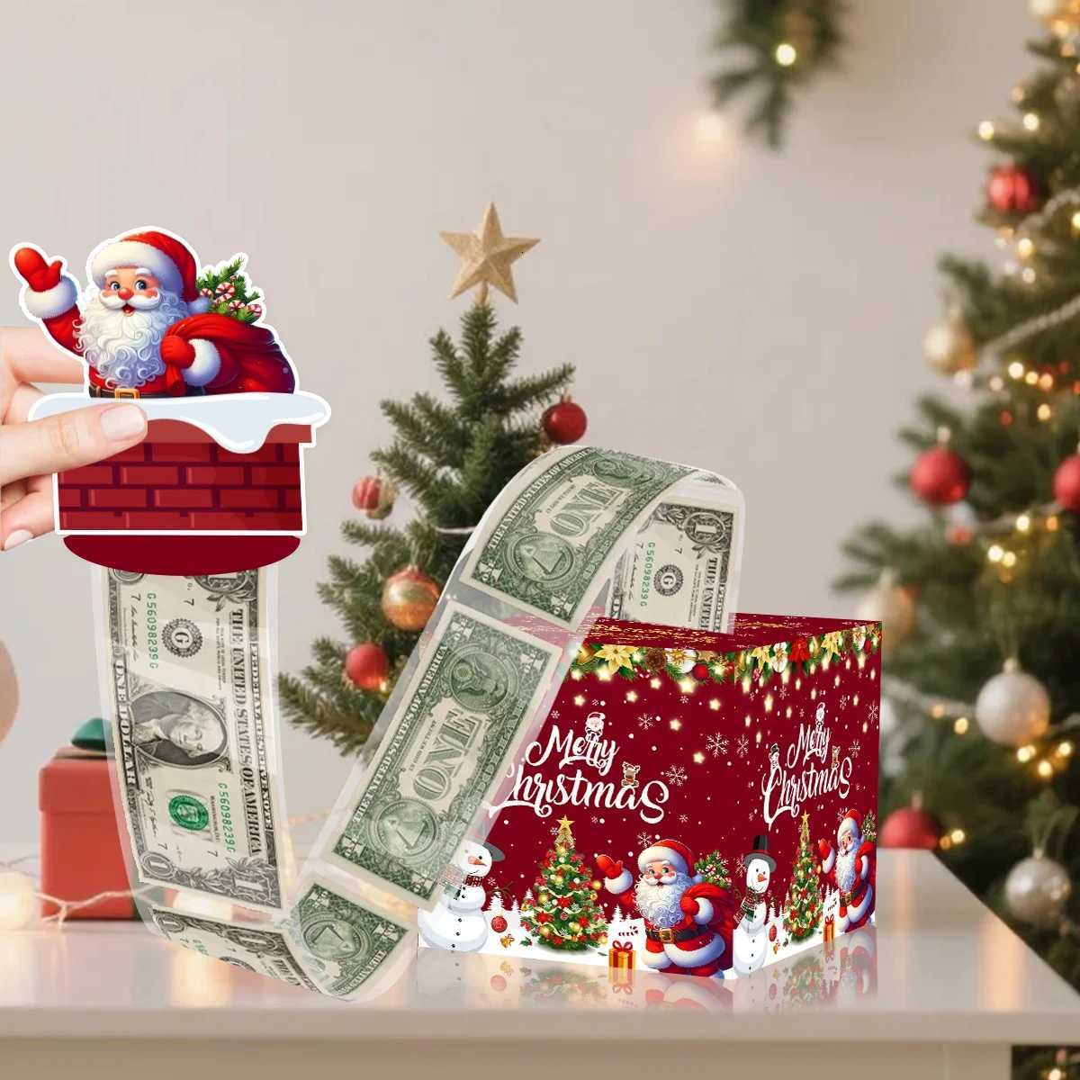 Christmas Cash Gift Box Happy 2026 New Year Decoration Surprise Money Pulling Box Xmas Navidad Santa Claus Gift Money Envelope C2511279-image-1086389125