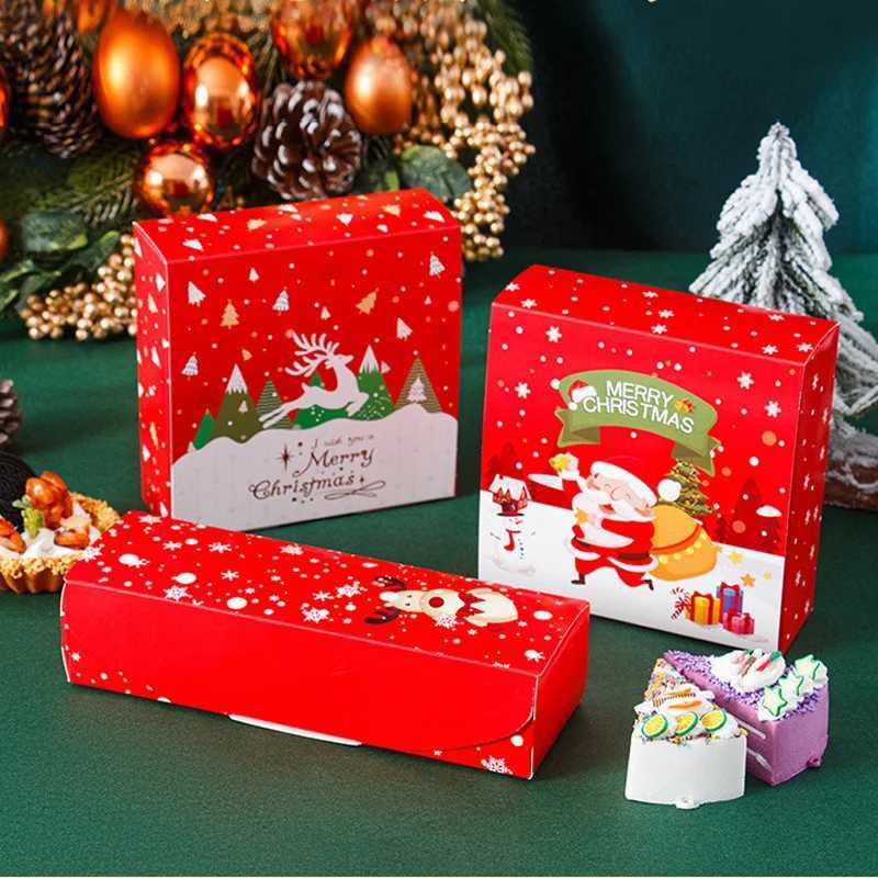 200Pcs Christmas Cardboard Gift Box Cupcakes Egg Yolk Pastries Cookies Snowflake Pastries Egg Tarts Candy Baking Packaging Boxes C251127-image-1086356210