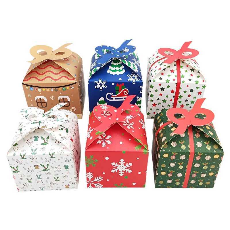 12/24Pcs Large Square Christmas Candy Box Snowflake Apple Cake Favor Gifts Packaging Box New Year Merry Christmas Party Supplies C251127-image-1086355994