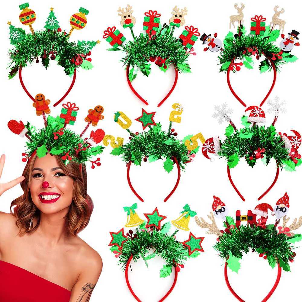 New Year 2025 Number Headbands Christmas Decorations Colorful Headbands Elk And Snowman Headbands Christmas Party DecorationsM251127-image-1086323370