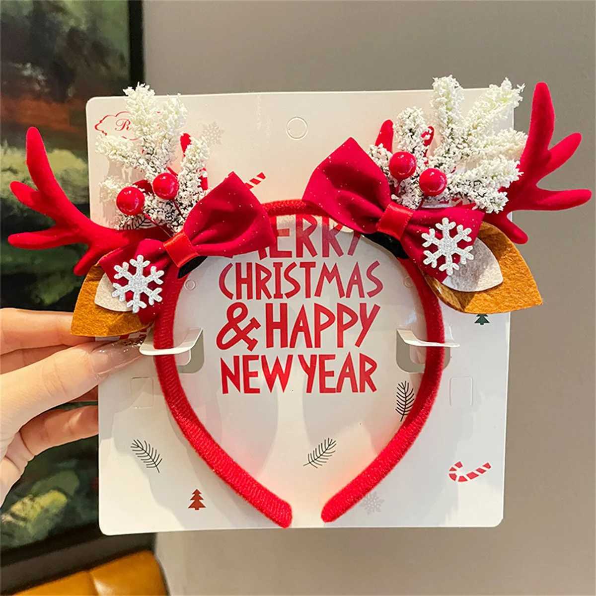 New Christmas hair accessories headbands forest-style reindeer headbands hair clips Christmas headband gifts red reindeer aM251127-image-1086323909