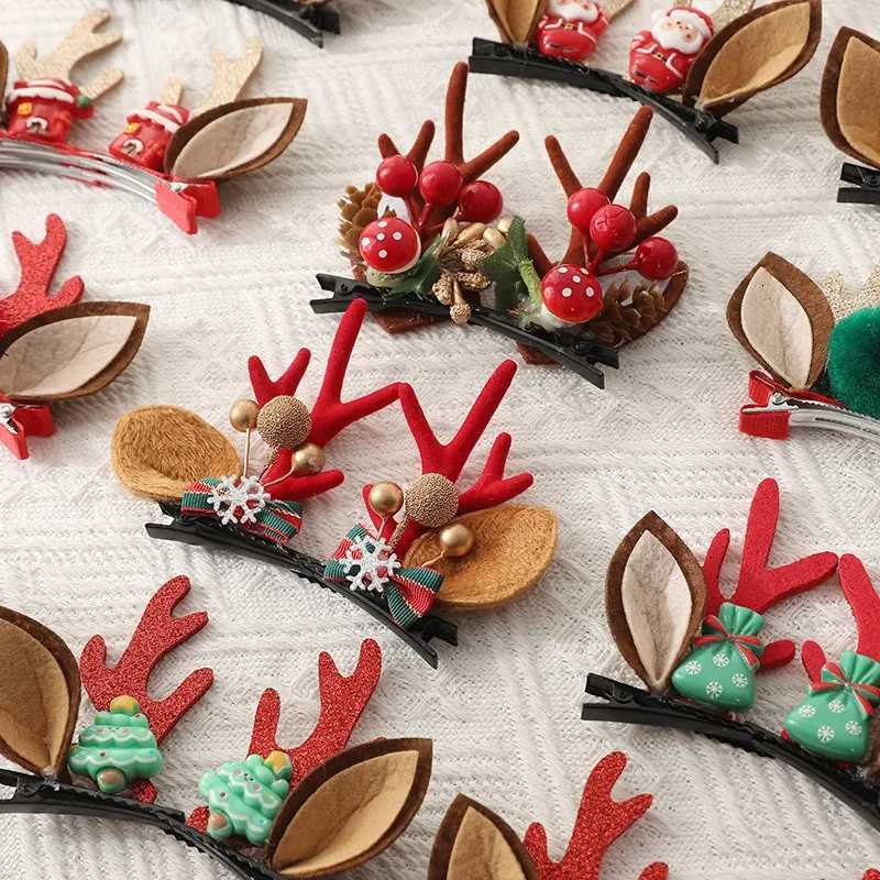 Creative Christmas Reindeer Antler Hair Clip - Adorable Forest Style Antler Hairpin for Kids - Fun and Festive HolidayM251127-image-1086321677