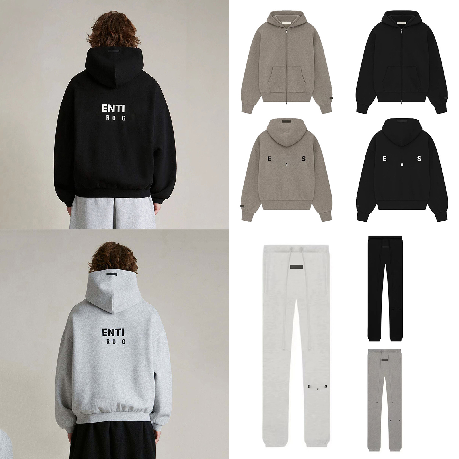 Designer Mens Survêtement Silicone Flocage Lettre Femmes Baggy Pantalons De Survêtement Ensemble Vintage Hip Hop Zip Up Sweat À Capuche Sport Jog