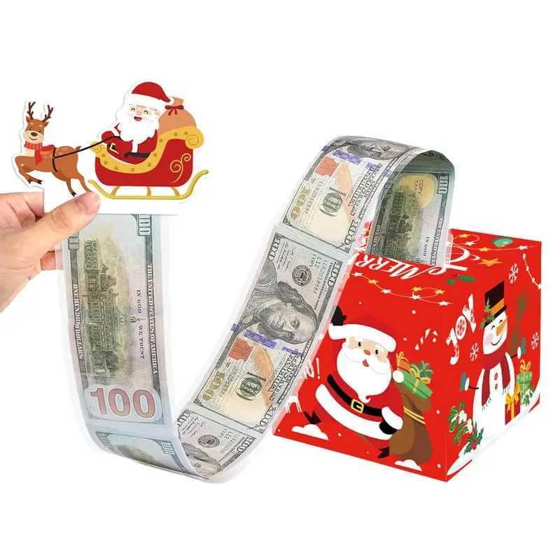 Christmas Cash Box Paper Christmas Cash Box with Transparent Bags Christmas Party Decor Supplies Creative Decorative Cash Pl H251127-image-1086391296