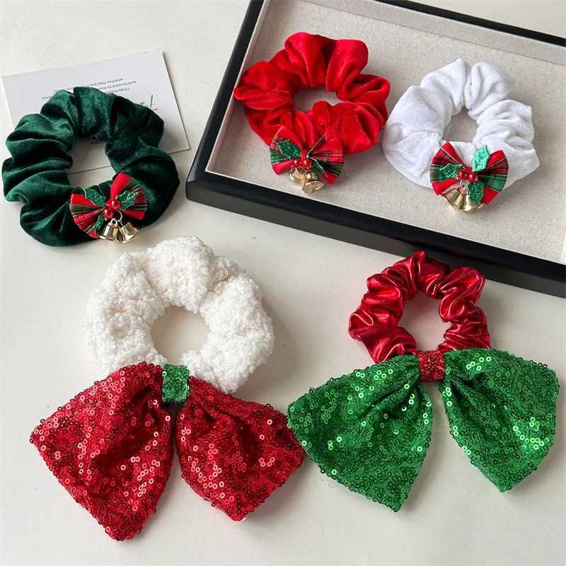 Exquisite bow sparkling Christmas elastic band headband Christmas high ponytail hair tie hair accessory girls giftM251127-image-1086322594