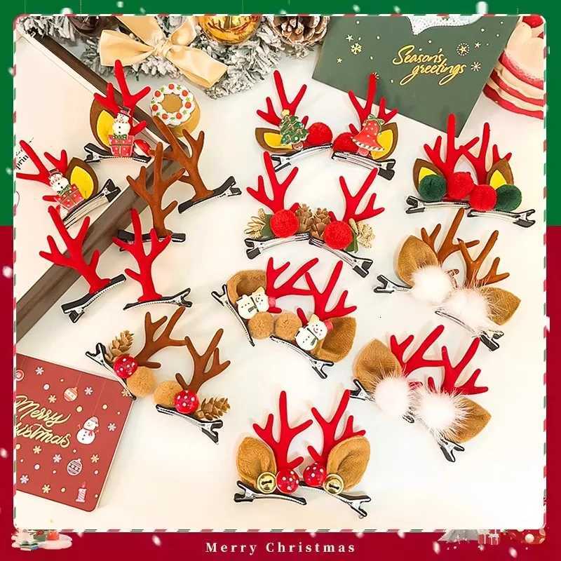 Christmas Hair Accessories 1Pair Cute Cartoon Antler Hair Clips For Women Girls Lovely Hair Ornament Hairpins Barrettes HairgripM251127-image-1086321667