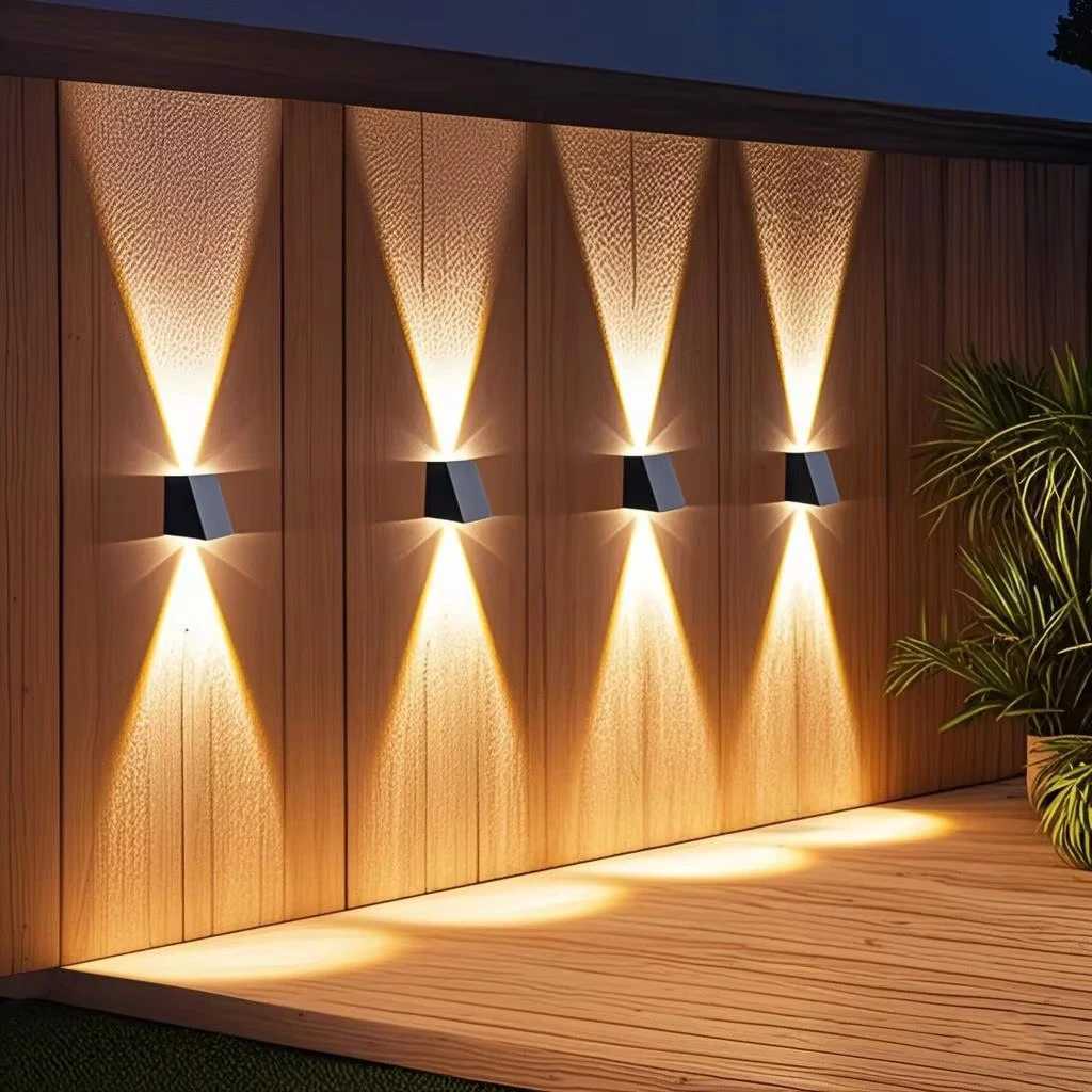 Waterproof Solar Outdoor Wall Light Up-down Bidirectional Lighting for Garden Decoration Suitable for Exterior Wall Long-lastingM251127