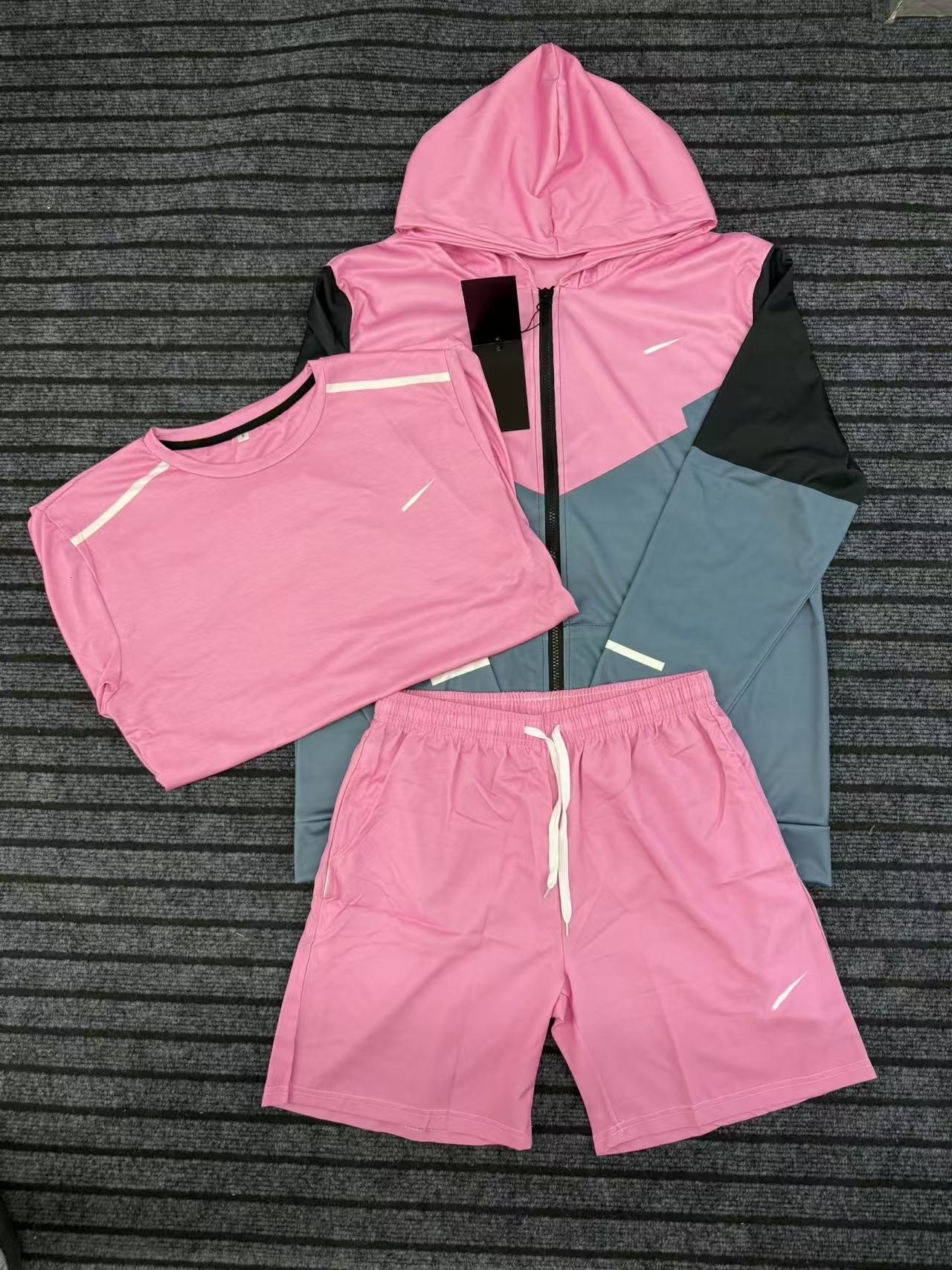 High quality monterex tracksuit kid tech 3-piece set Mens tracksuit sports fiess suits running shirts shorts quick dry sportswear gym t-shirt sweatp