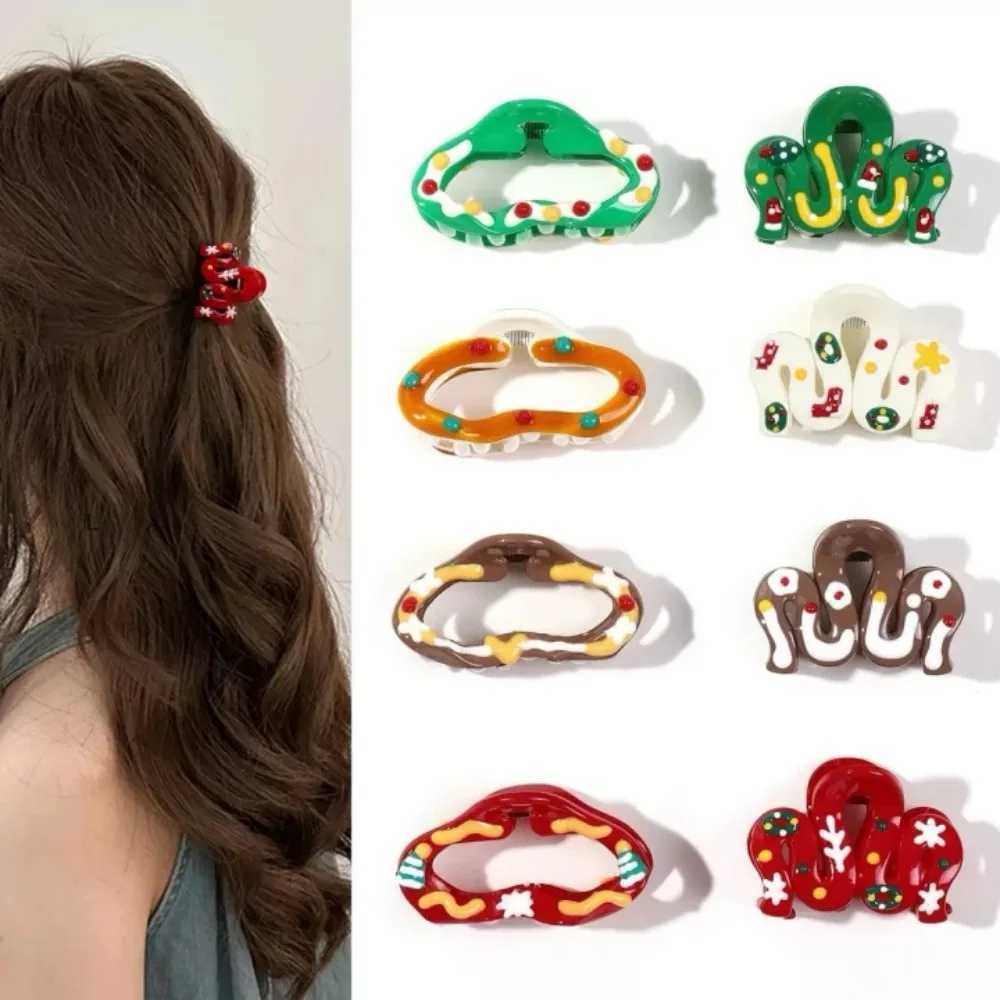 1/2/4Pcs Christmas Small Hair Clip Painted Clouds and Waves Hair Clamp for Girl Gift Cute Fun Christmas Hair Accessory for BangsM251127-image-1086321762