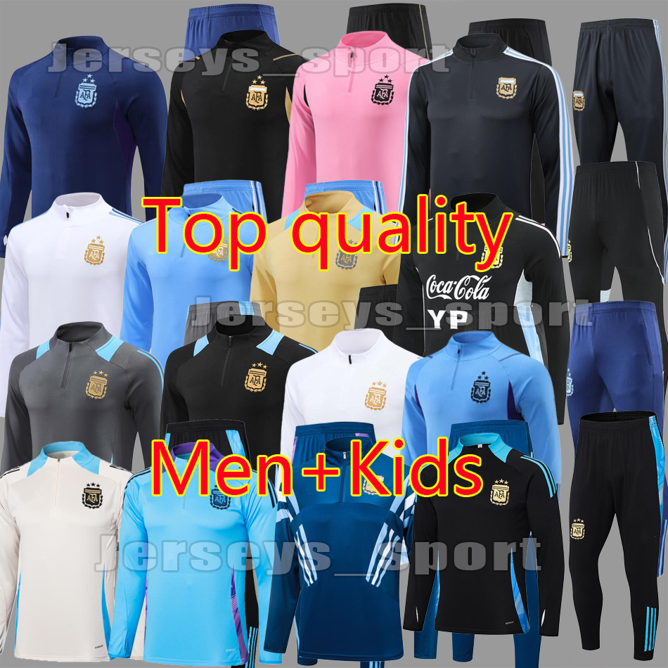 Veste de survêtement Argentine 3 étoiles Maillots de football 2024 2025 2026 Veste Chemises de football DI MARIA DYBALA DE PAUL MARADONA Hommes E