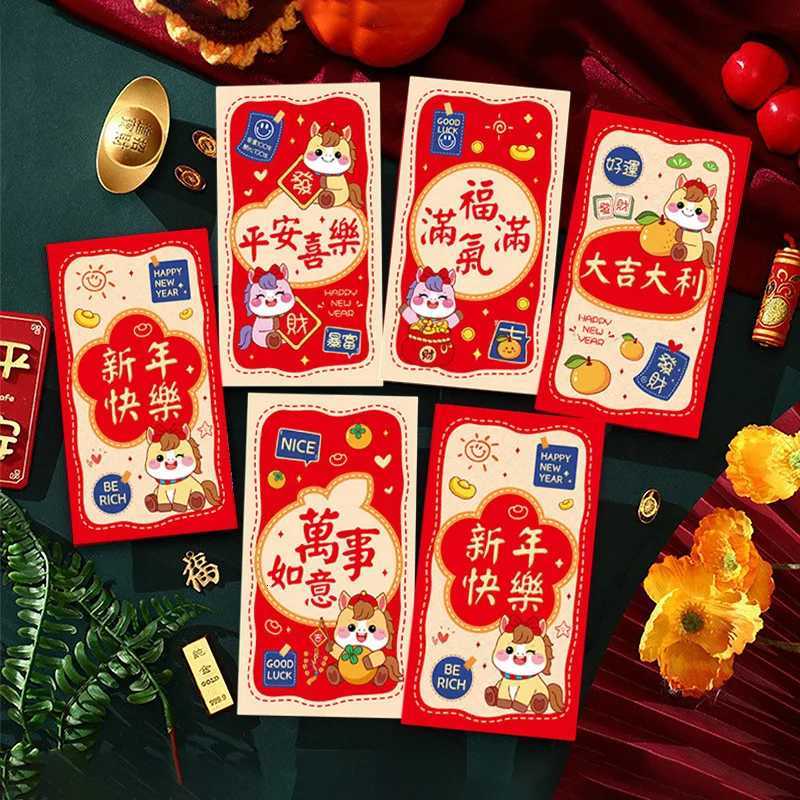 6pcs Red Wallet Money Gift Envelopes Red Envelope Chinese New Year 2026 Traditional Lunar New Year Red Packet agenda 2026 C251127-image-1086357584