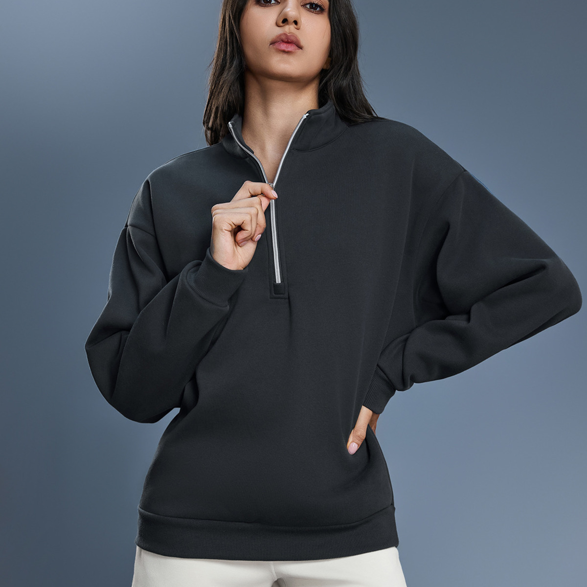 A108 Sweatshirt Femme Designer Quart Zip Col Montant Veste Yoga Automne Chaud Manches Longues Pull 3D Large Hoodie Sport Hiver Tenue Fitness