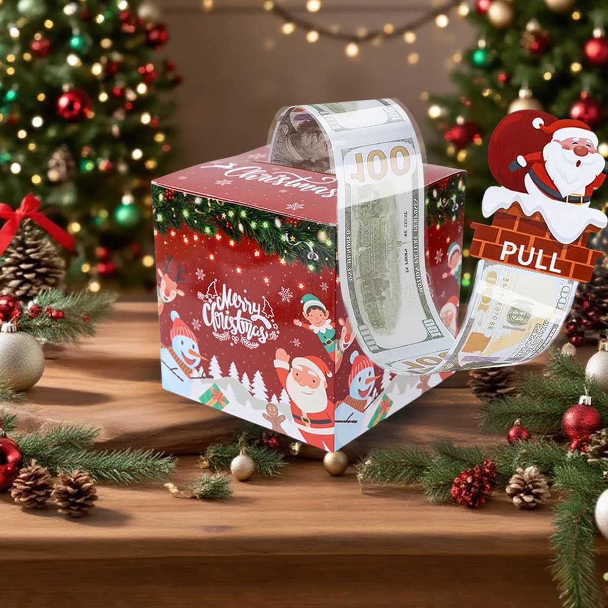 Christmas Cash Gift Box Happy 2026 New Year Decoration Surprise Money Pulling Box Xmas Navidad Santa Claus Gift Money Envelope C251127-image-1086357081