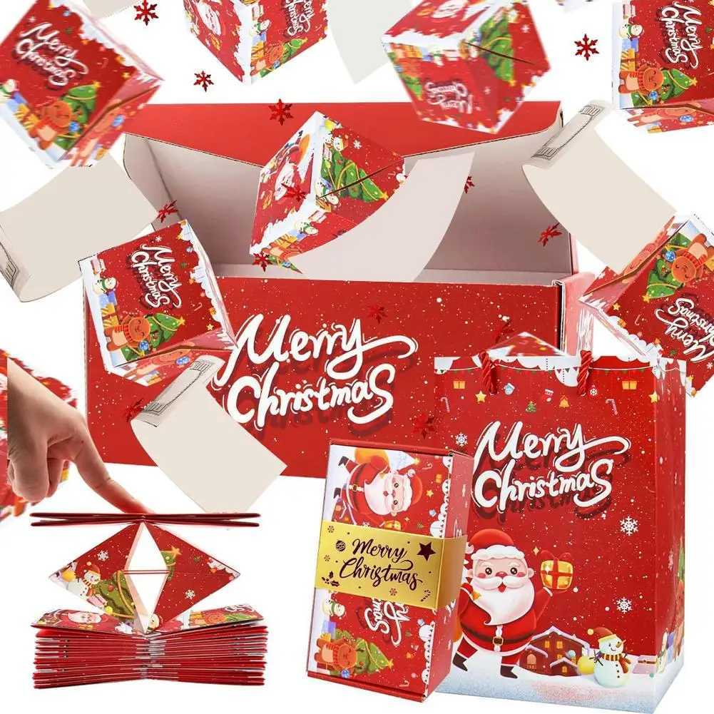 10PCS Merry Christmas up Gift Box Thicken Paper Red Green DIY Folding Box Santa Claus Box Holiday Gifts Packaging BoxM251127-image-1086324285