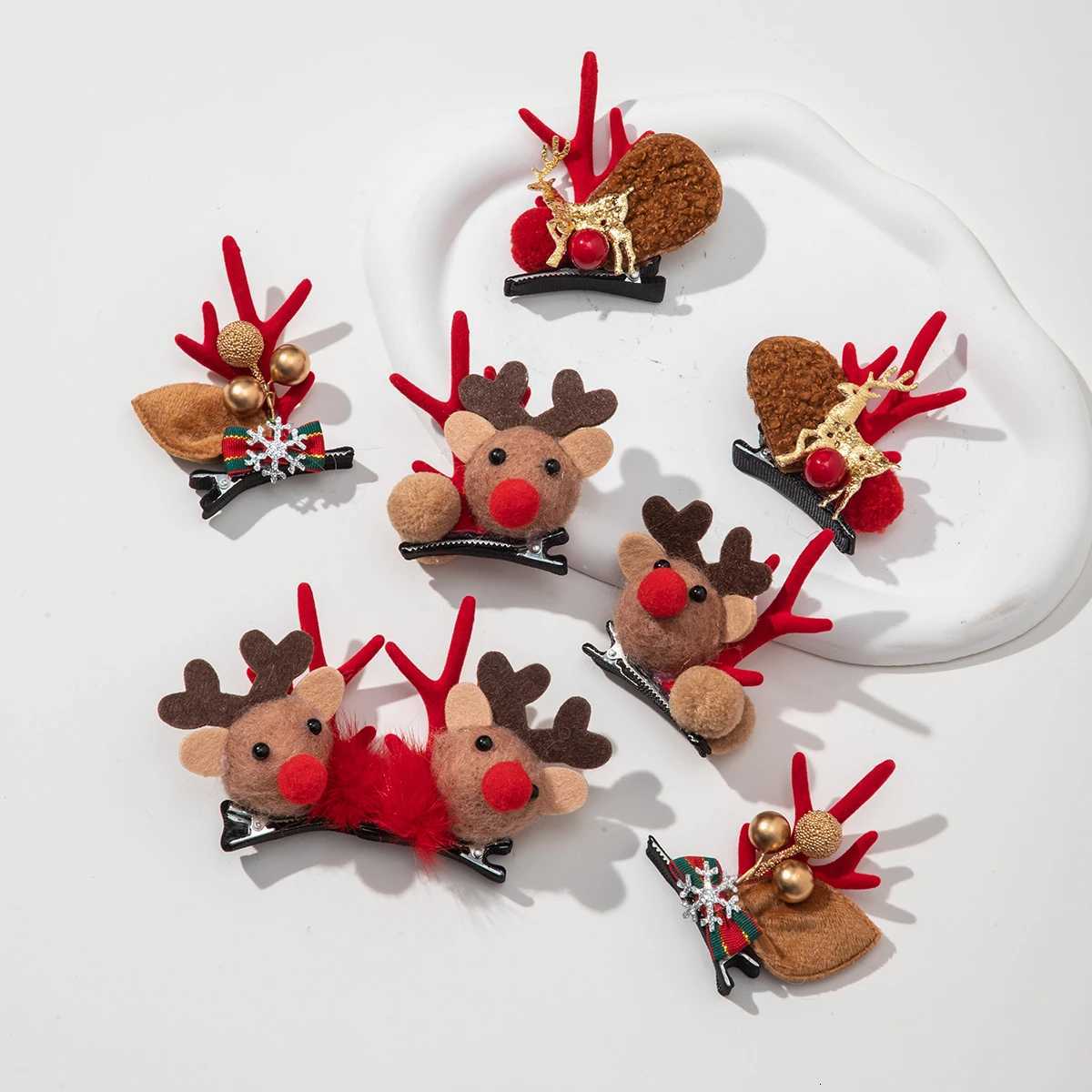 New Style Xmas Antler Barrette Hairware New Year Girls Hairgrips Woman Party Ornament Accessories Christmas Hair Clips Deer EarM251127-image-1086324154