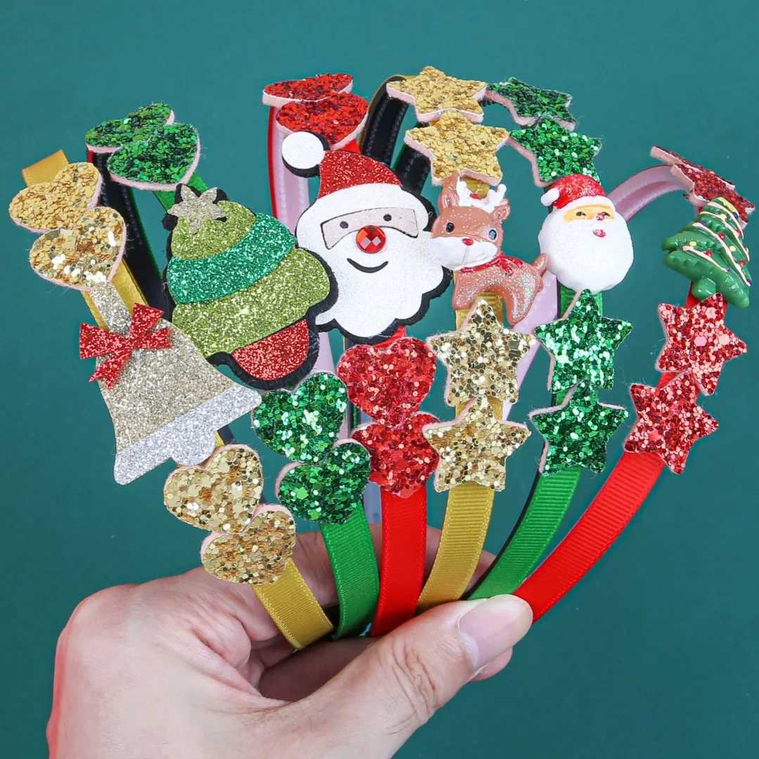 Cute Girls Headbands for Christmas Party Cartoon Elk Tree Star Hairbands Heart Headband Christmas Kids Gift Hair AccessoriesM251127-image-1086323427