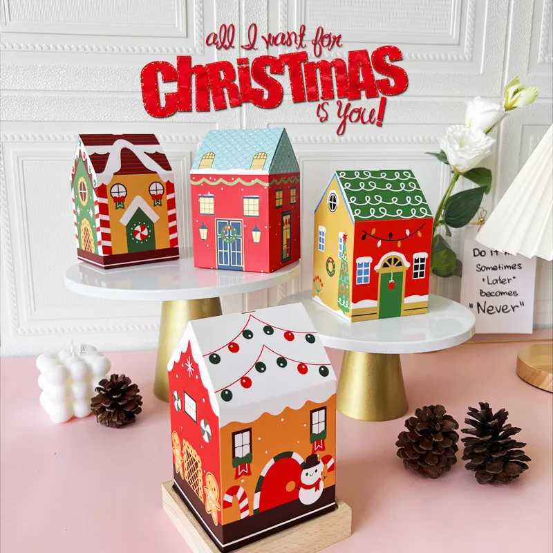 10pcs Christmas Candy Box Creative Cartoon Sweet House Chocolate Cookies Packaging Paper Box Festival Party Childrens Gift Box C251127-image-1086356173