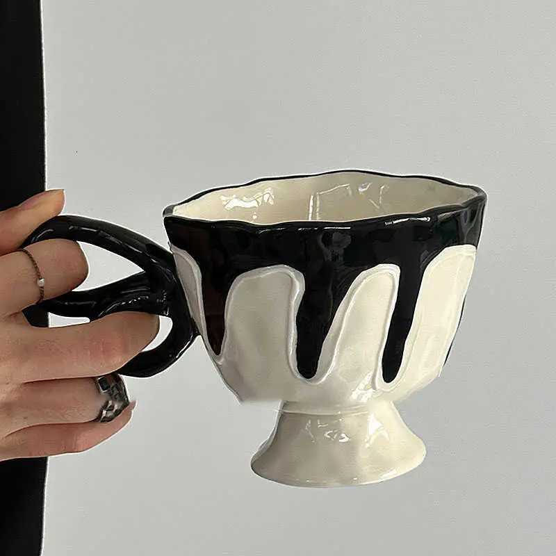 Mug Small Retro Style Ceramic High Appearance Level Creative Home Goblet Delicate and Practical C251127-image-1086353156