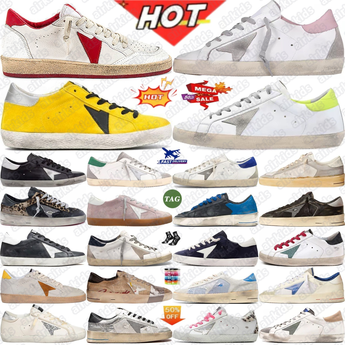 Star Sneakers Designer Shoes dirty White Elecctric Blue Silver Ice Grey Silver Green Leather Gold Glitter Light Pink Cheetah Mens Womens trainers-image-996441870
