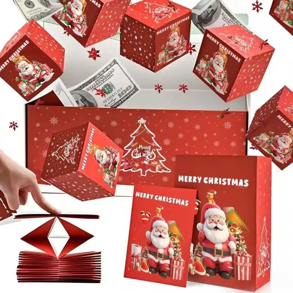 New Folding Christmas Surprise Gift Box Bouncing Pop-Up Surprise Box DIY Assembly Money Pull-Out Box Christmas Gifts C251127-image-1086357061