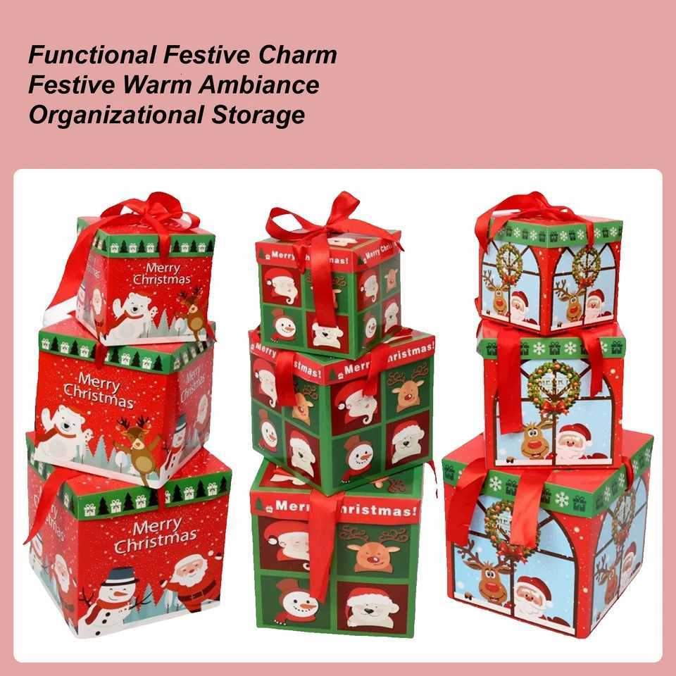 3pcs Christmas Ne Empty Boxes Christmas Stackable Gift Box For New Year Birthday Party Gift Decoration Supplies H251127-image-1086327485