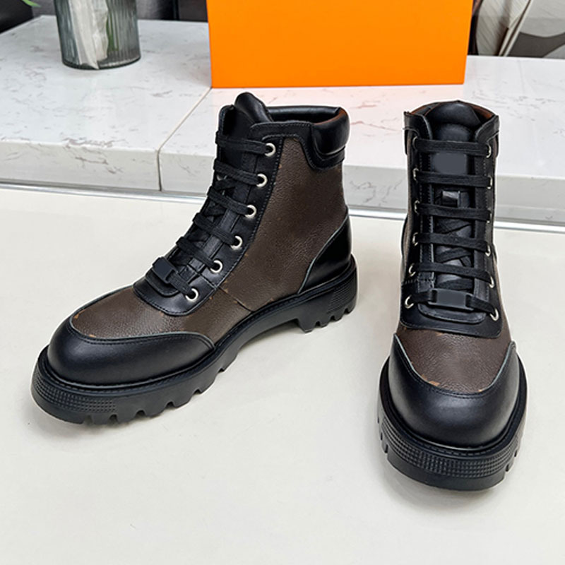 Femmes d'affaires bottes courtes bottes d'hiver designer dame talons épais hauteur augmentant chaussures en cuir femme chaussures plates chaussur