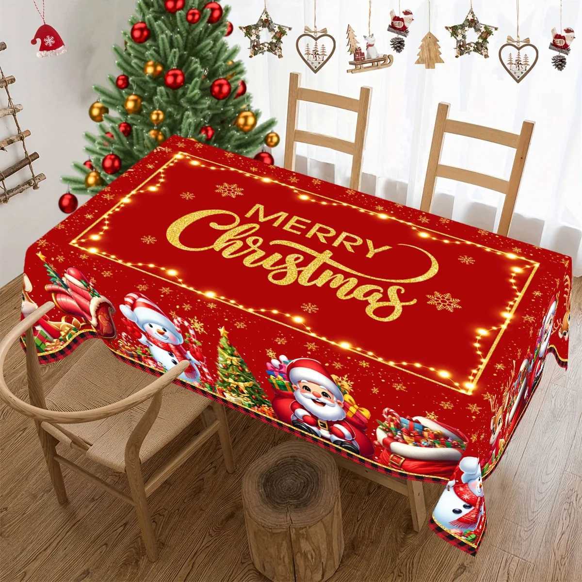 Christmas Santa Claus Tablecloth Merry Christmas Decoration For Home 2025 Navidad Kerst Noel Xmas Table Decor New Year 2026 Gift M251128-image-1086459347