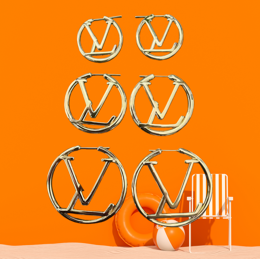 luxury earrings Fashion Womens Big Circle Simple Earring 18K Gold Plated Jewelry Designer earing Letter Stud Wholesale love for girl women Gift-image-820520576